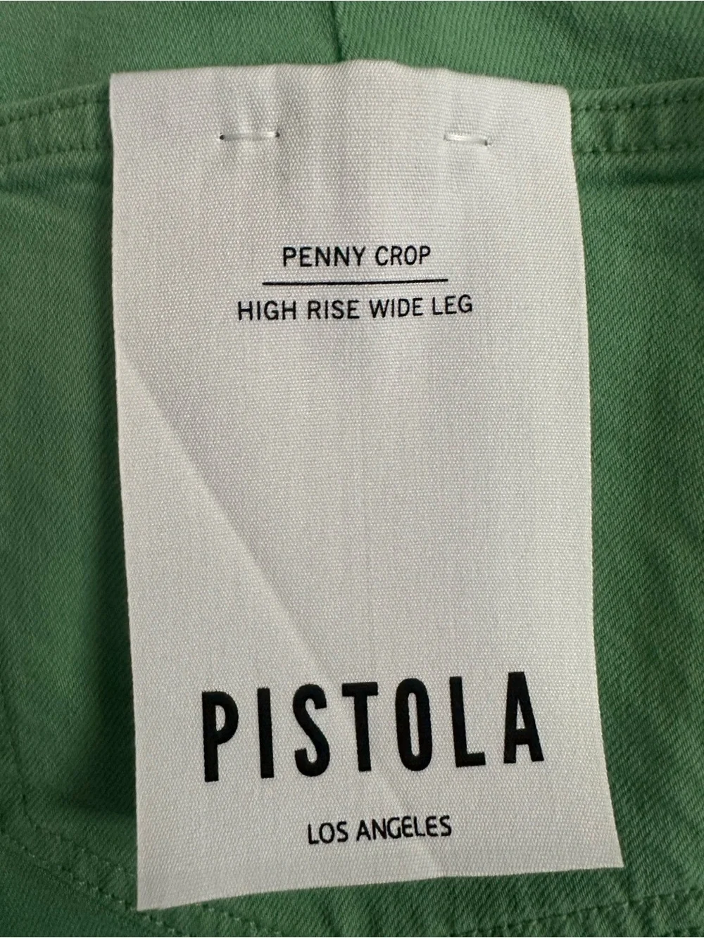 Pistola Penny Crop High Rise Wide Leg Jeans Avocado Green Size 28 Anthropologie - Picture 11 of 13